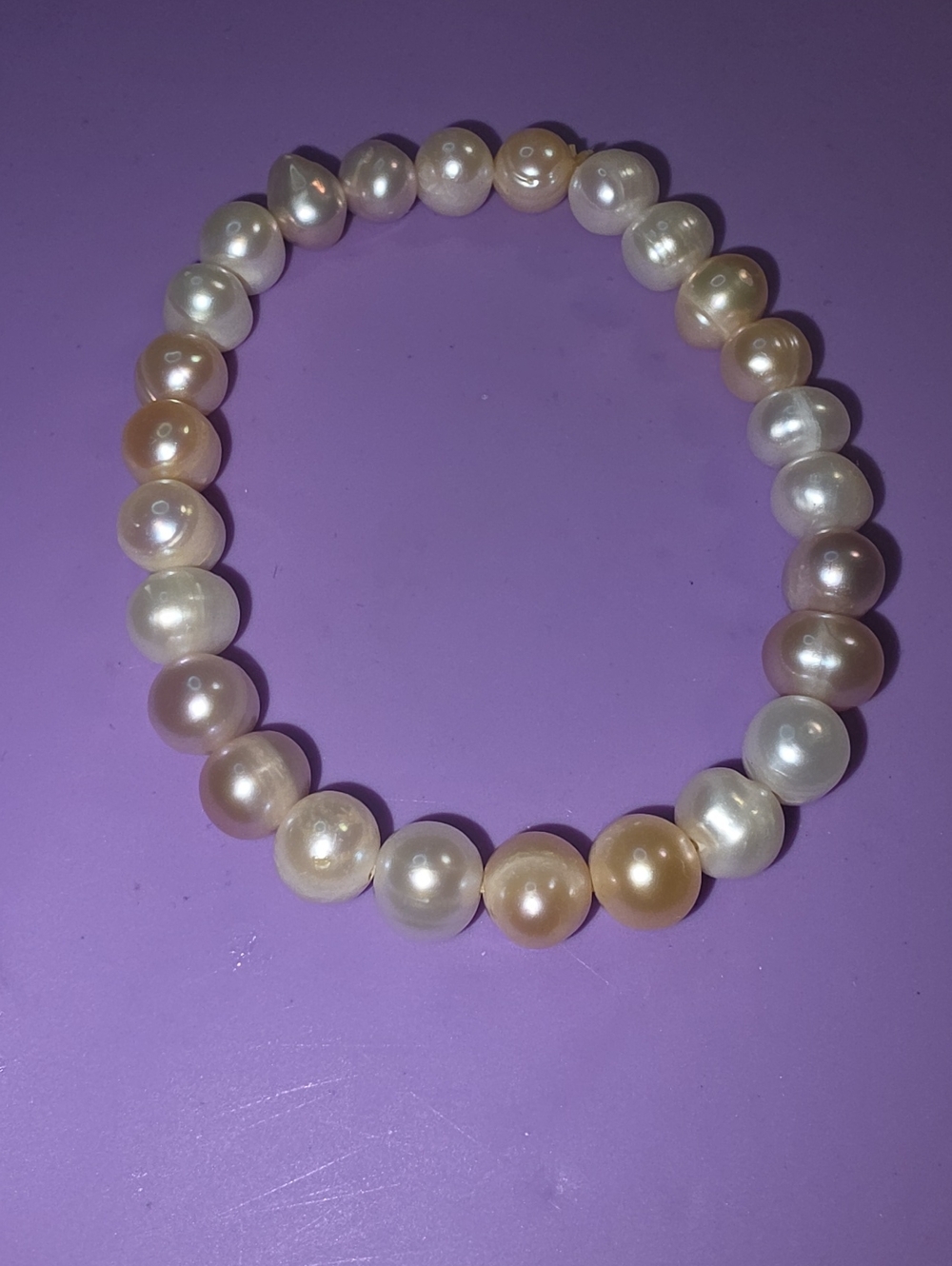 Freshwater Pearl Necklace - Cream & White Pearls